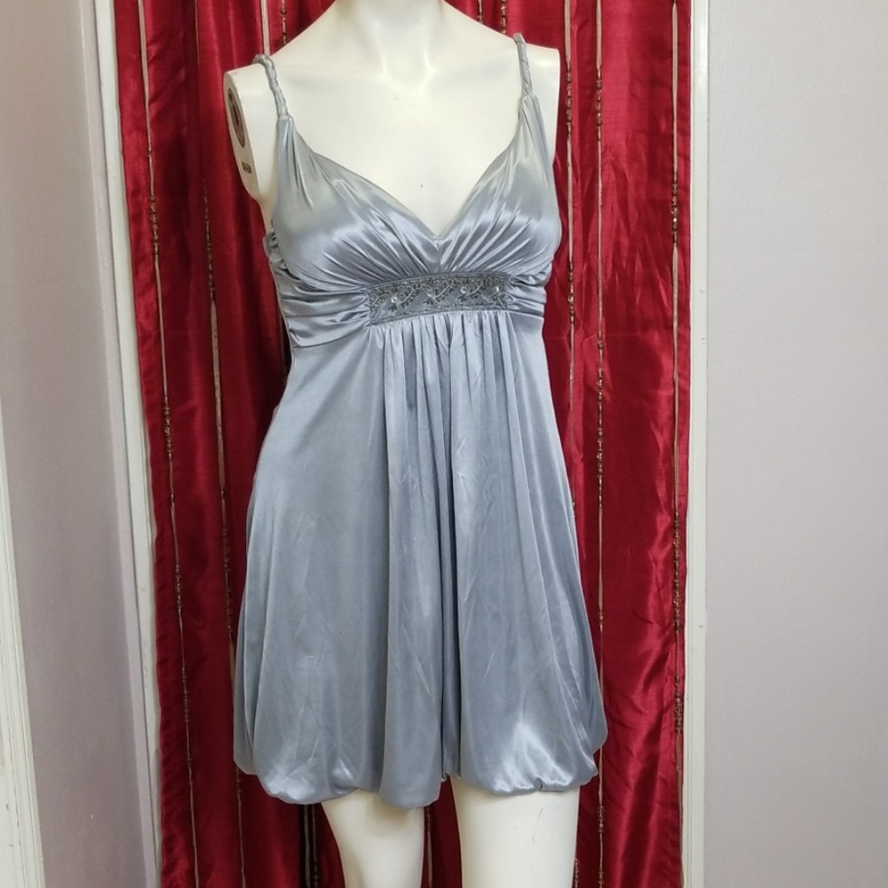Silver grey cocktail party dress